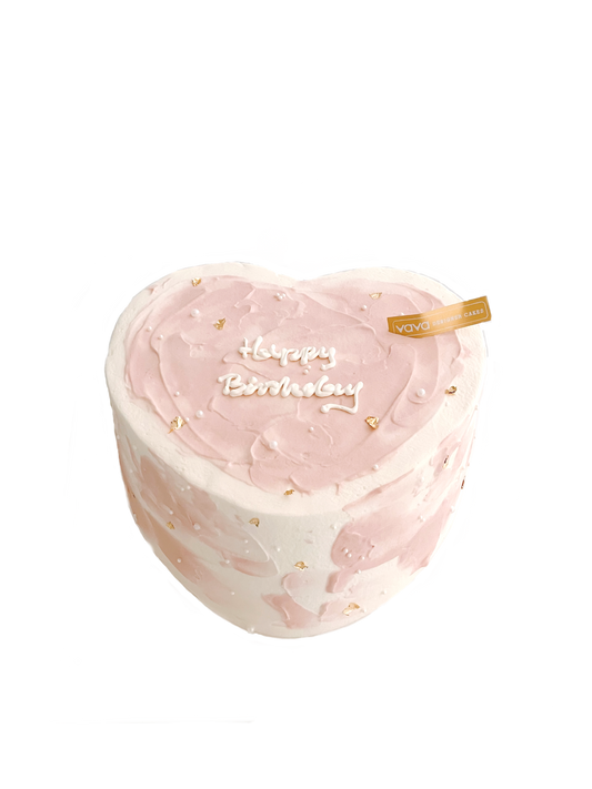 Blooming Heart Cake – Soft Elegance, Sweet Emotion