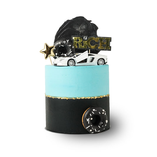 Luxury Supercar Dream Chiffon Cake – Blue Edition