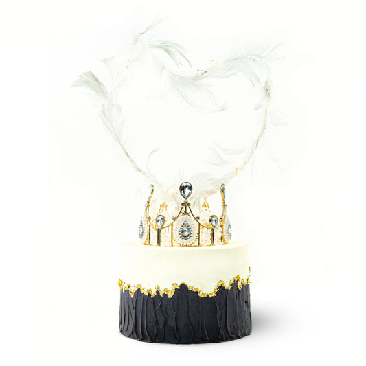 Wings of Love Royal Crown Chiffon Cake – A Regal Dream with Feathered Elegance