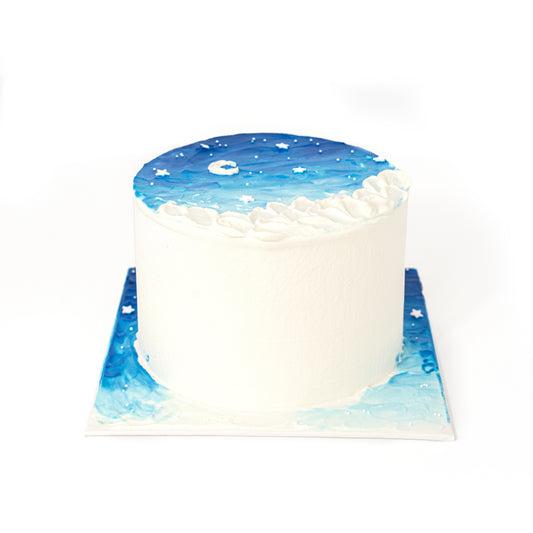 Blue Starry Night Cake – Elegant Galaxy-Inspired Celebration