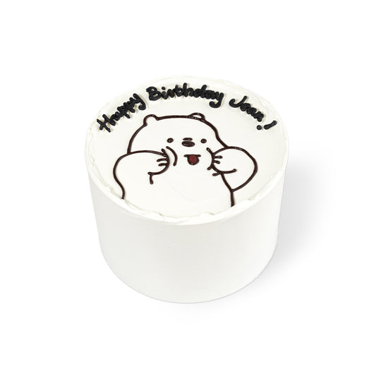 Hand-drawn Bear Cake – A Whimsical Touch of Sweet Simplicity