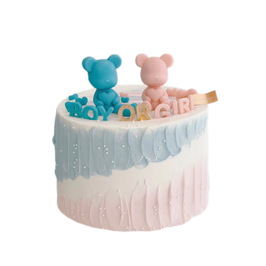 Bear Gender Reveal Chiffon Cake – A Sweet Surprise in Every Slice