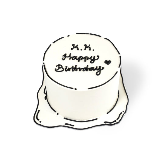 Cartoon Sketch Cake – A Minimalist Masterpiece in Black and White