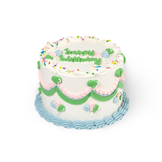Balloon Party Vintage Cake – A Whimsical Celebration Classic
