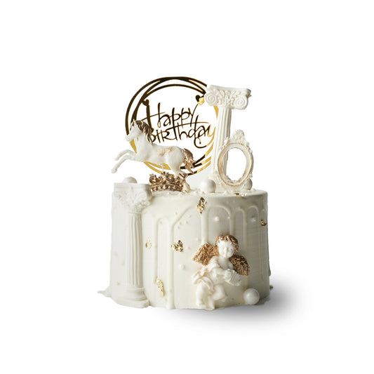 Roman Holiday Golden Angel Cake – Luxurious Korean Style Celebration