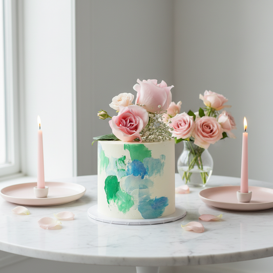 Korean Styled Flower Cake – Elegant Floral Chiffon Creation