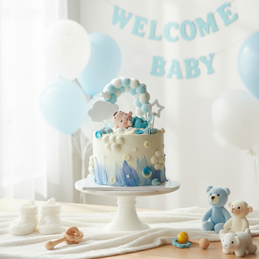Sleep Tight My Little Prince – Korean Style Baby Celebration Cake