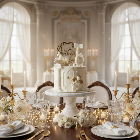 Roman Holiday Golden Angel Cake – Luxurious Korean Style Celebration