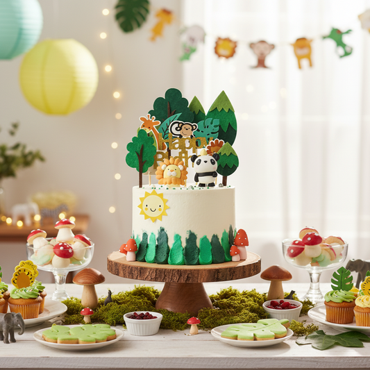 Summer Forest Jungle Safari Cake – A Whimsical Adventure in Every Bite