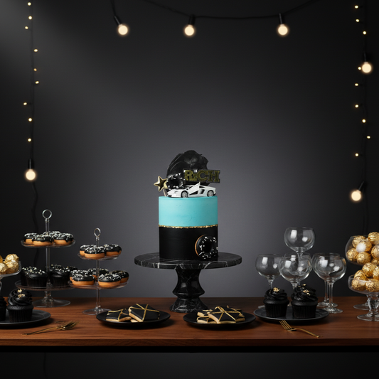 Luxury Supercar Dream Chiffon Cake – Blue Edition