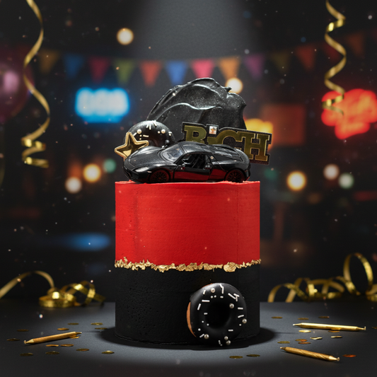 Luxury Supercar Dream Chiffon Cake – Red Edition