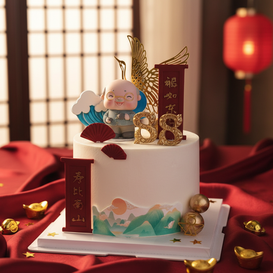 Longevity Mountain Cake – A Joyful Tribute to a Life Well-Lived