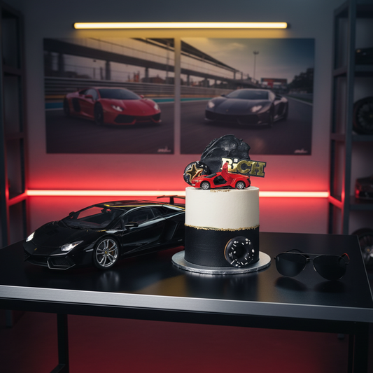Luxury Supercar Dream Chiffon Cake - White Edition