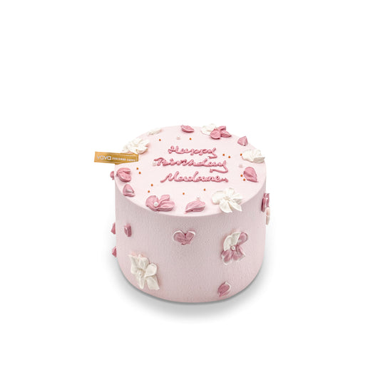 Petal Floral Message Chiffon Cake - Blush Pink Celebration