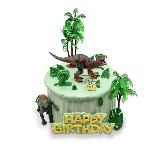 VaVa Designer Cakes Dino Green Jungle Birthday Cake – A Little Prehistoric Magic