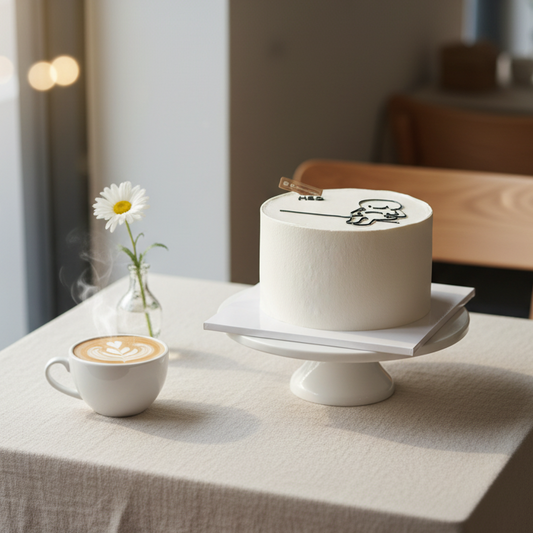 Minimalist Line Art Cake – Simple, Sweet, and Full of Character
