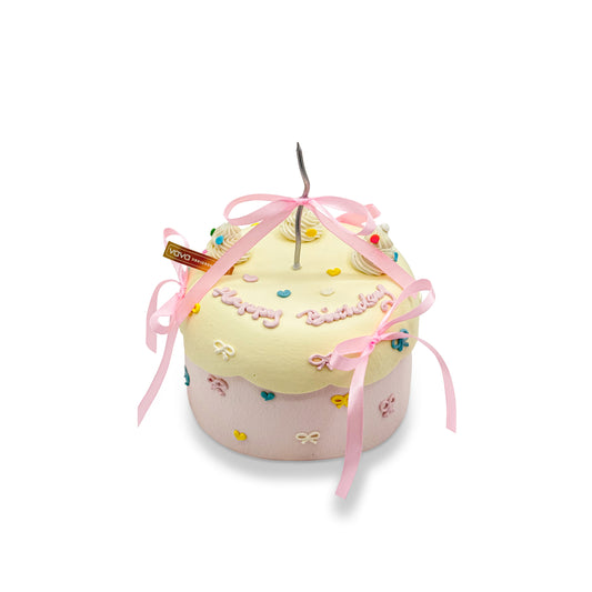 Pastel Ribbon Cake – Blush Pink with Delicate Bow Details