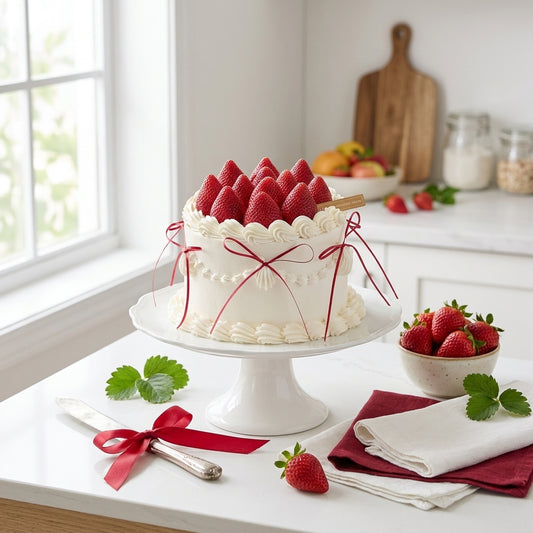 Strawberry Ribbon Chiffon Cake - A Romantic & Gift-like Charm