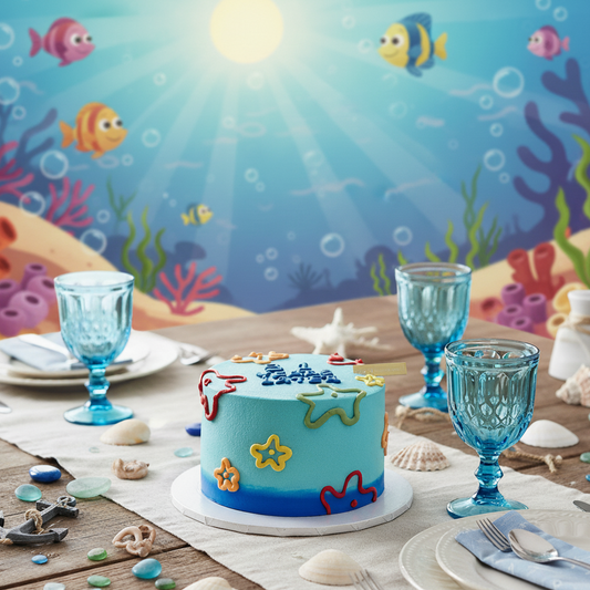 Undersea Star Sponge Cake – Playful Ocean-Inspired Celebration