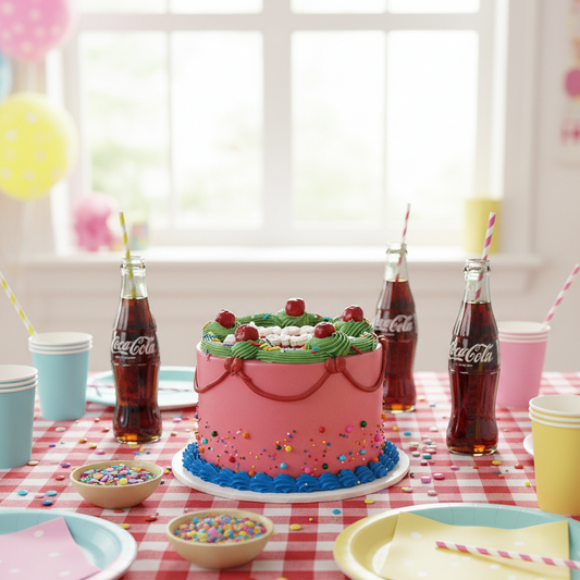 Vintage Cherry Party Cake – A Retro Celebration Classic