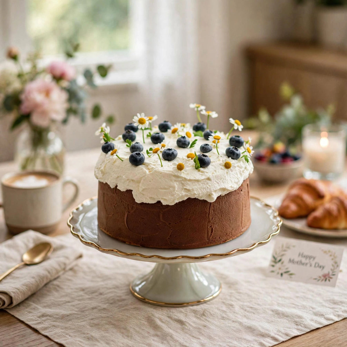VaVa Designer Cakes Blueberry Daisy Cake – Fresh Floral Garden Celebration