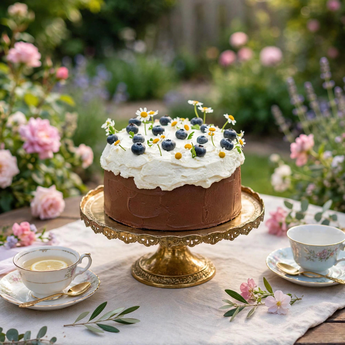 VaVa Designer Cakes Blueberry Daisy Cake – Fresh Floral Garden Celebration