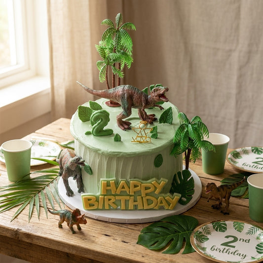 VaVa Designer Cakes Dino Green Jungle Birthday Cake – A Little Prehistoric Magic