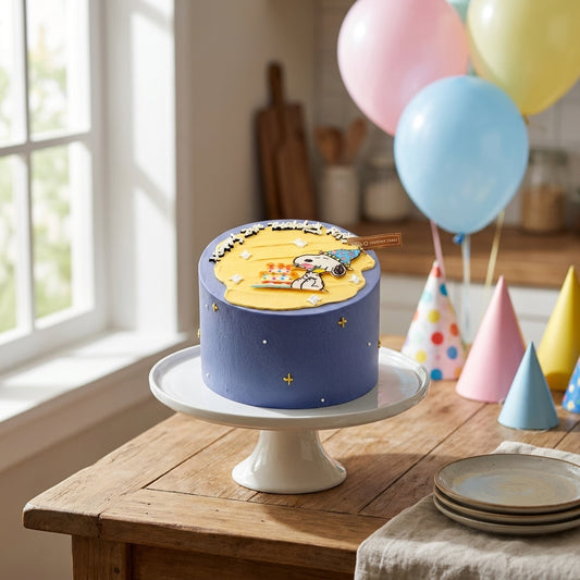 VaVa Designer Cakes EP Snoopy Party Chiffon Birthday Cake - Clean & Modern Color Blocking