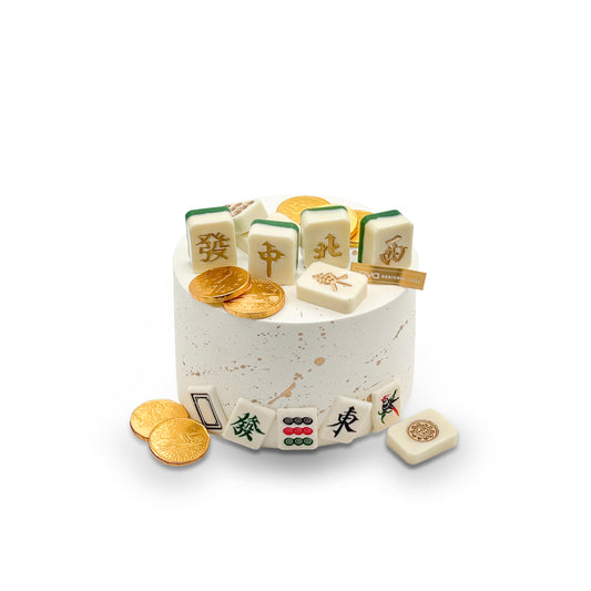 Lucky Mahjong & Gold Coin Chiffon Cake – A Playful Touch of Tradition
