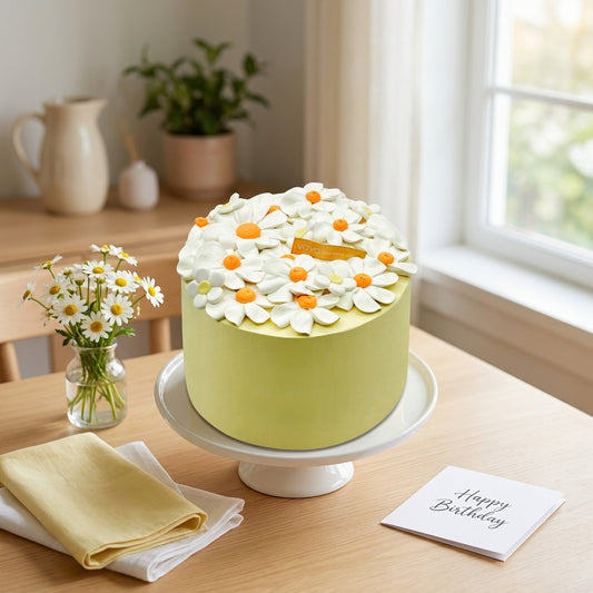 Sunny Daisy Garden Chiffon Cake  - A Little Springtime