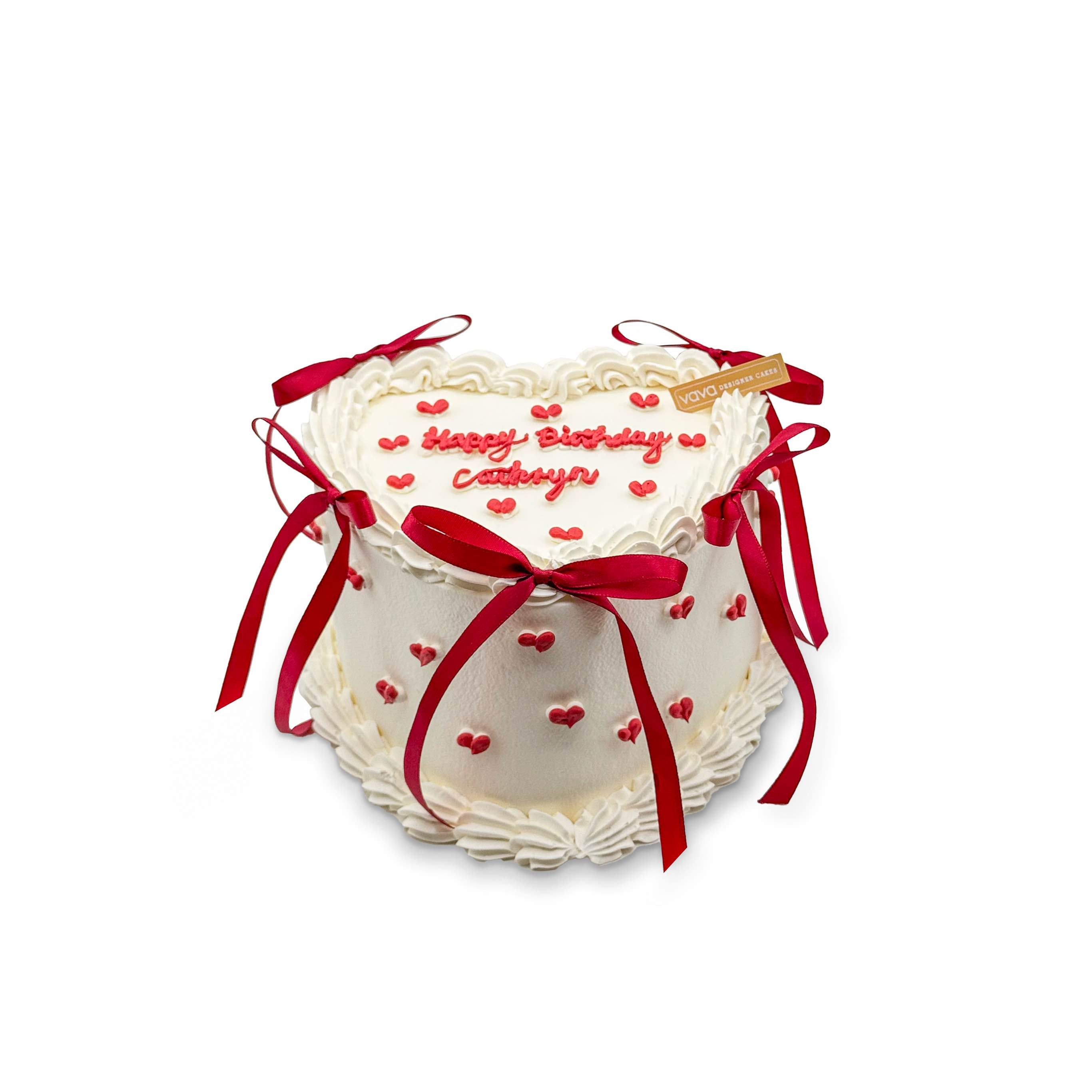 Sweetheart Ribbon Cake – Love Wrapped in Every Slice – VaVa Designer Cakes