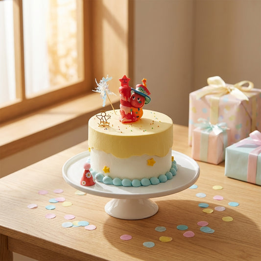 Twinkle Twinkle Chiffon Cake - with Starry Yellow Drip Design